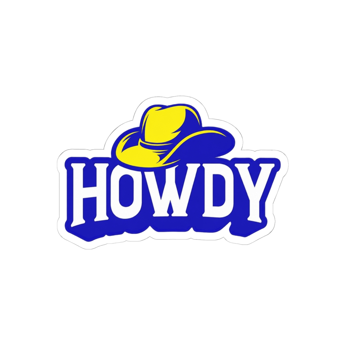 Howdy Cowboy Greeting Sticker | Playful Bold Vinyl Decal