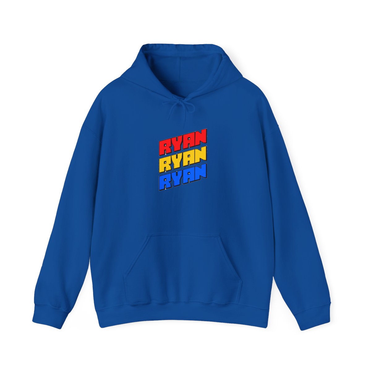 Bold Stacked Ryan Name Graphic Hoodie - Funny Name Pride Gift