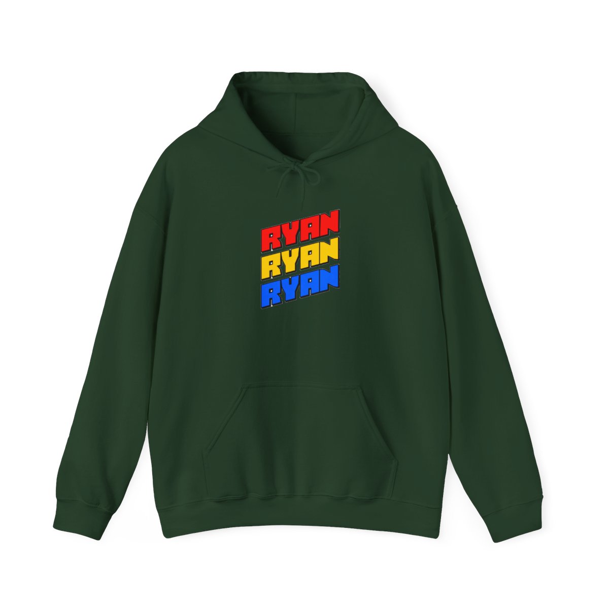 Bold Stacked Ryan Name Graphic Hoodie - Funny Name Pride Gift - alternate angle 5, merchandise