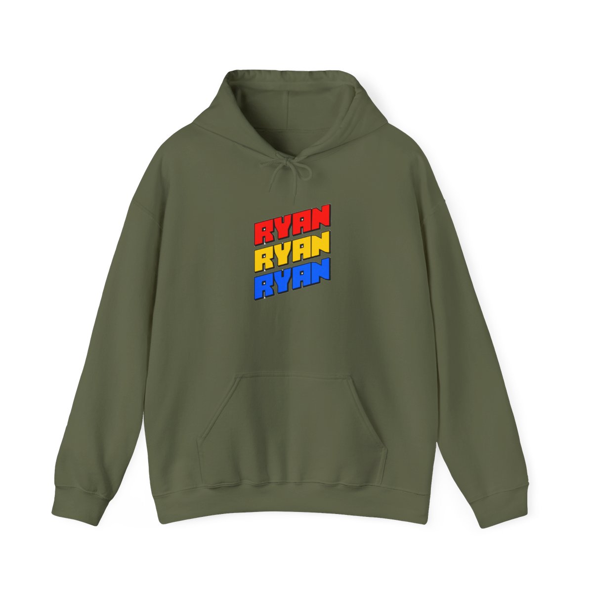 Bold Stacked Ryan Name Graphic Hoodie - Funny Name Pride Gift - alternate angle 4, merchandise
