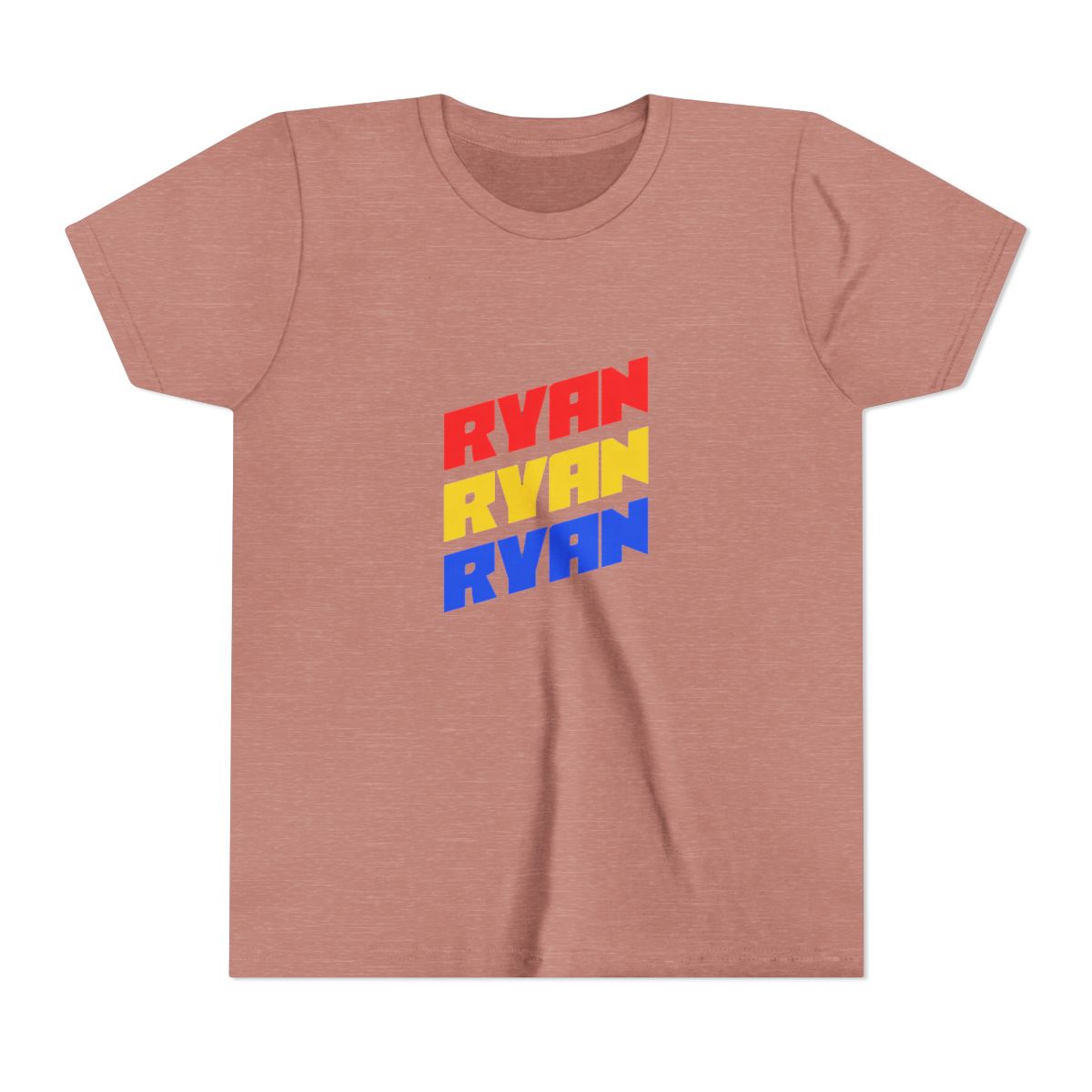 Ryan Bold Color Diagonal Stack Kids T Shirt - alternate angle 2, merchandise