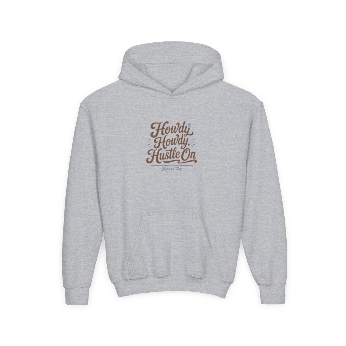 Ryan Trahan "Howdy Howdy, Hustle On" Kids Hoodie - alternate angle 3, merchandise